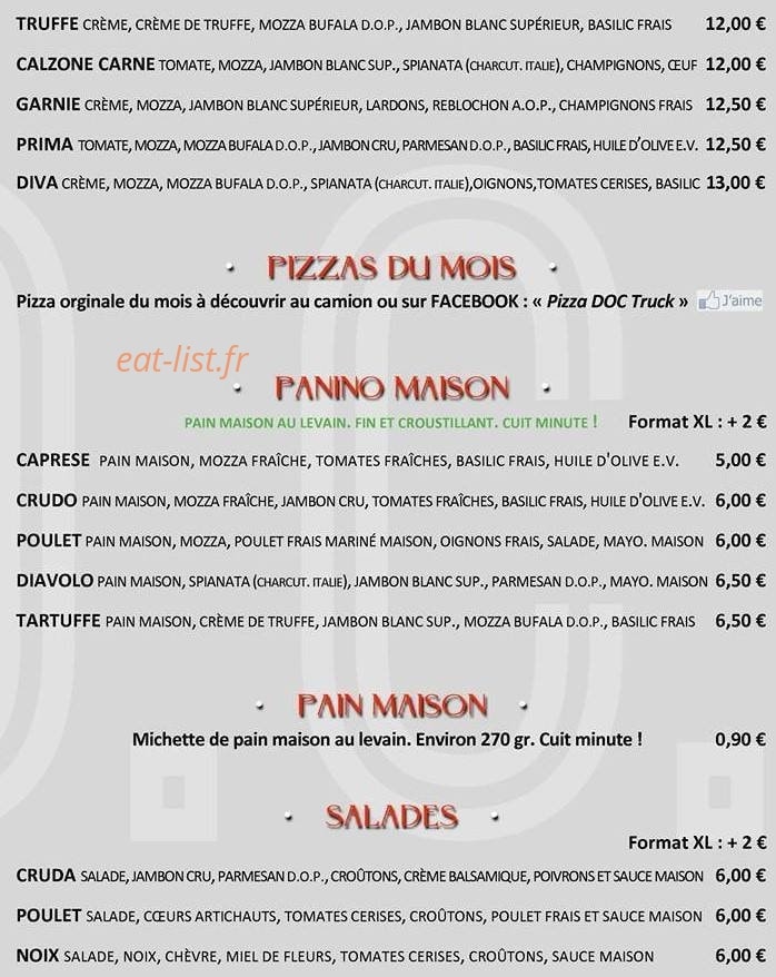 Pizza DOC Truck — carte page 3