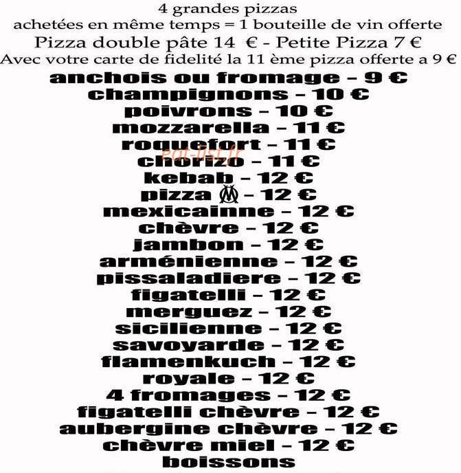 Pizza don valero — carte page 1