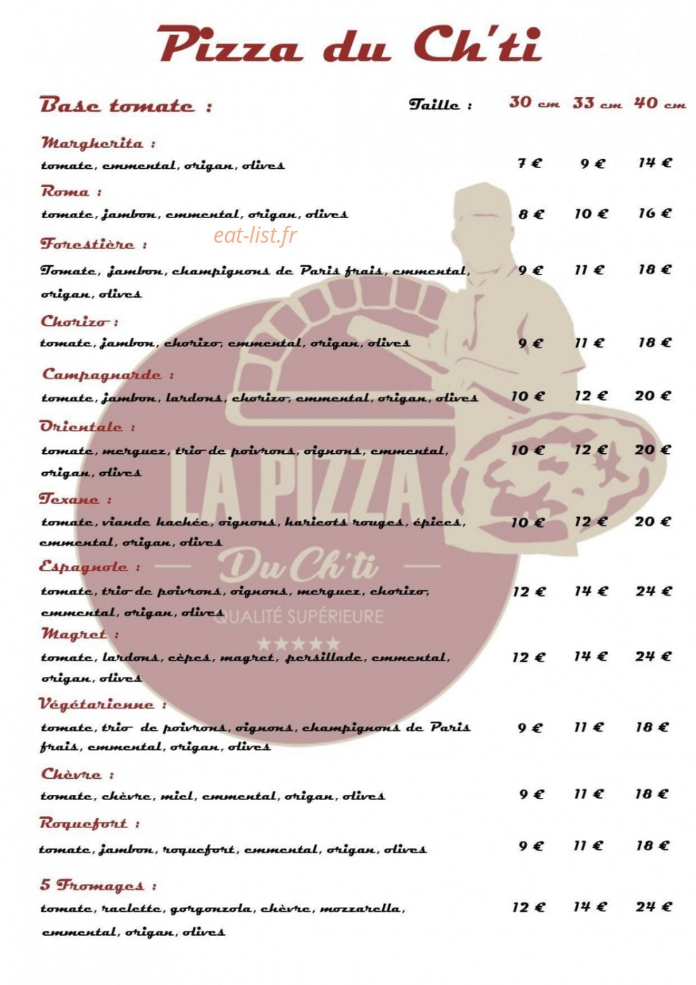 Pizza du Chti — carte page 2