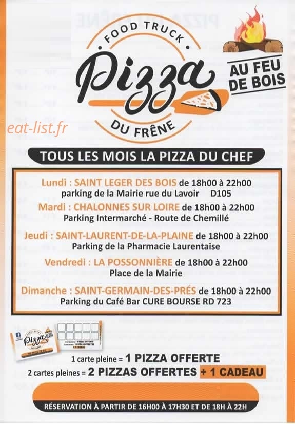 Pizza du frêne — carte page 1