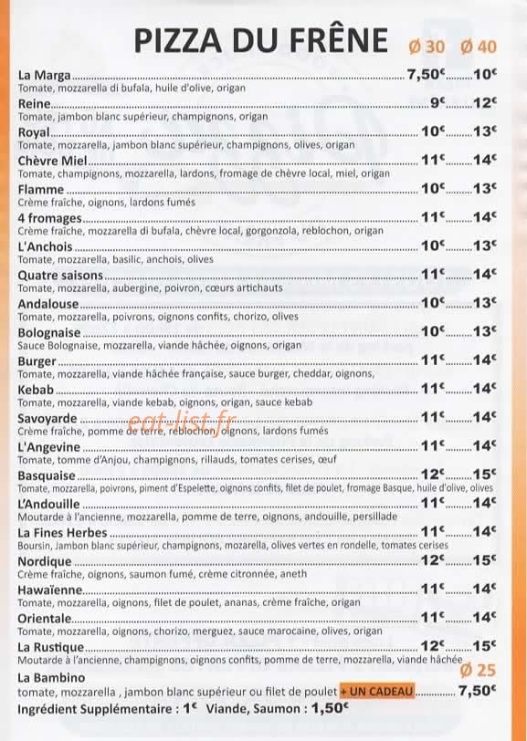 Pizza du frêne — carte page 4