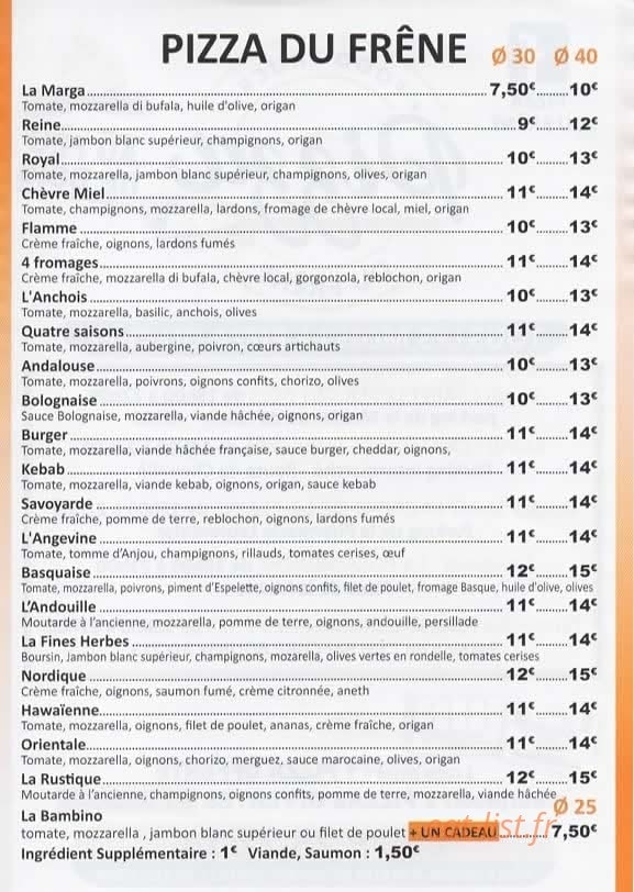 Pizza du frêne — carte page 3