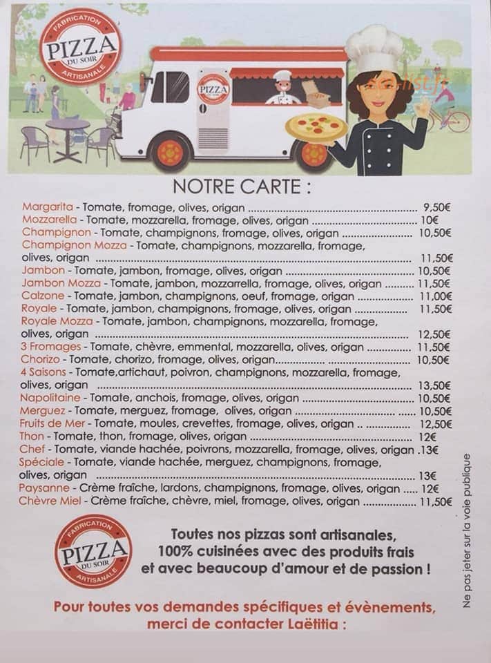 Pizza du Soir — carte page 1