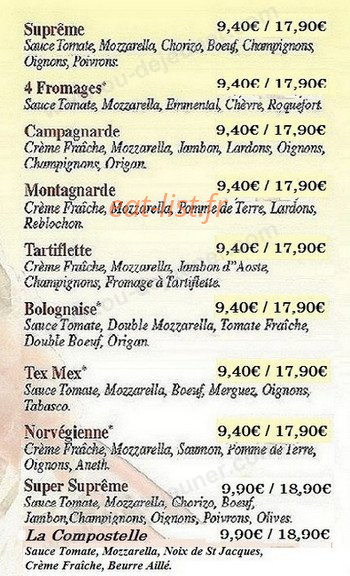 Pizza et Cie — carte page 3