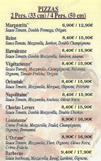 Pizza et Cie — carte page 2