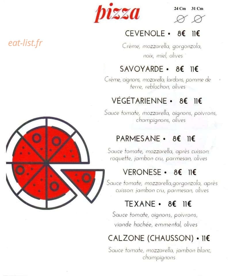 Pizza Eve — carte page 1