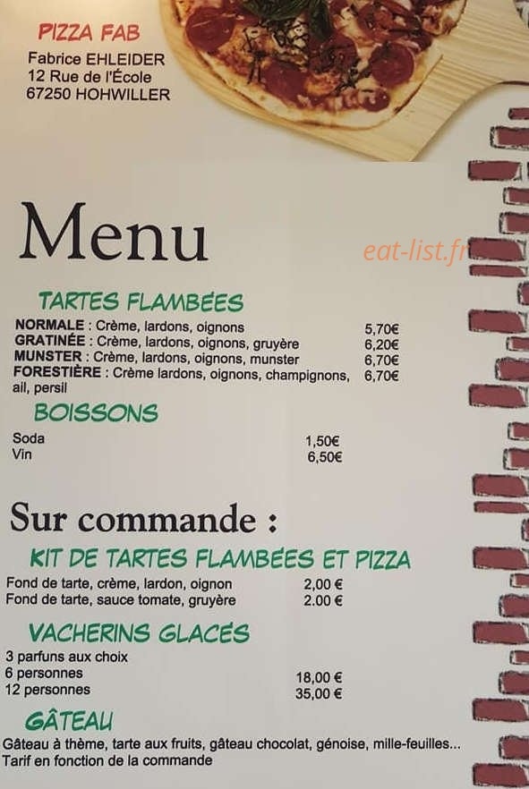 Pizza fab — carte page 3