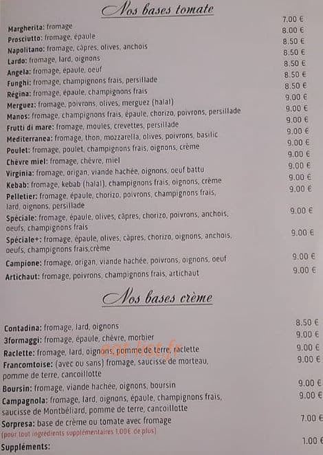 Pizza Fabio — carte page 2
