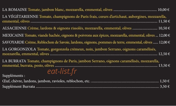 Pizza Farandole — carte page 2