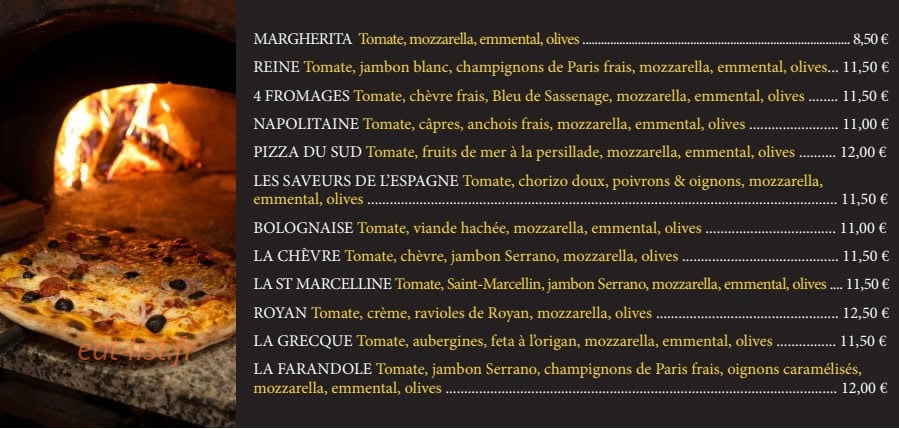 Pizza Farandole — carte page 1