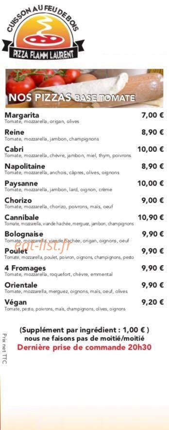 Pizza Flamm Laurent — carte page 1