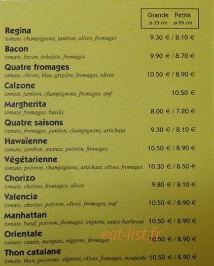 Pizza Flamm — carte page 1