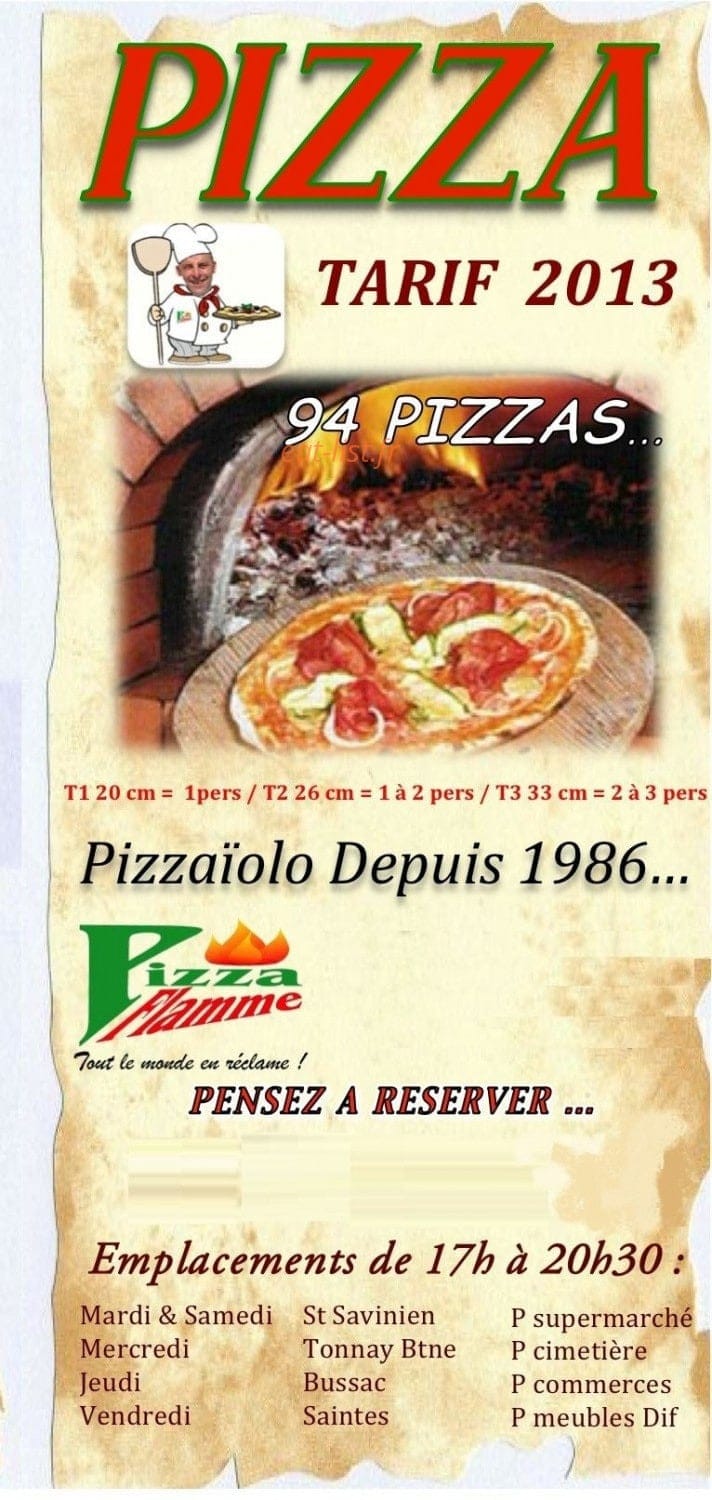 Pizza flamme — carte page 1