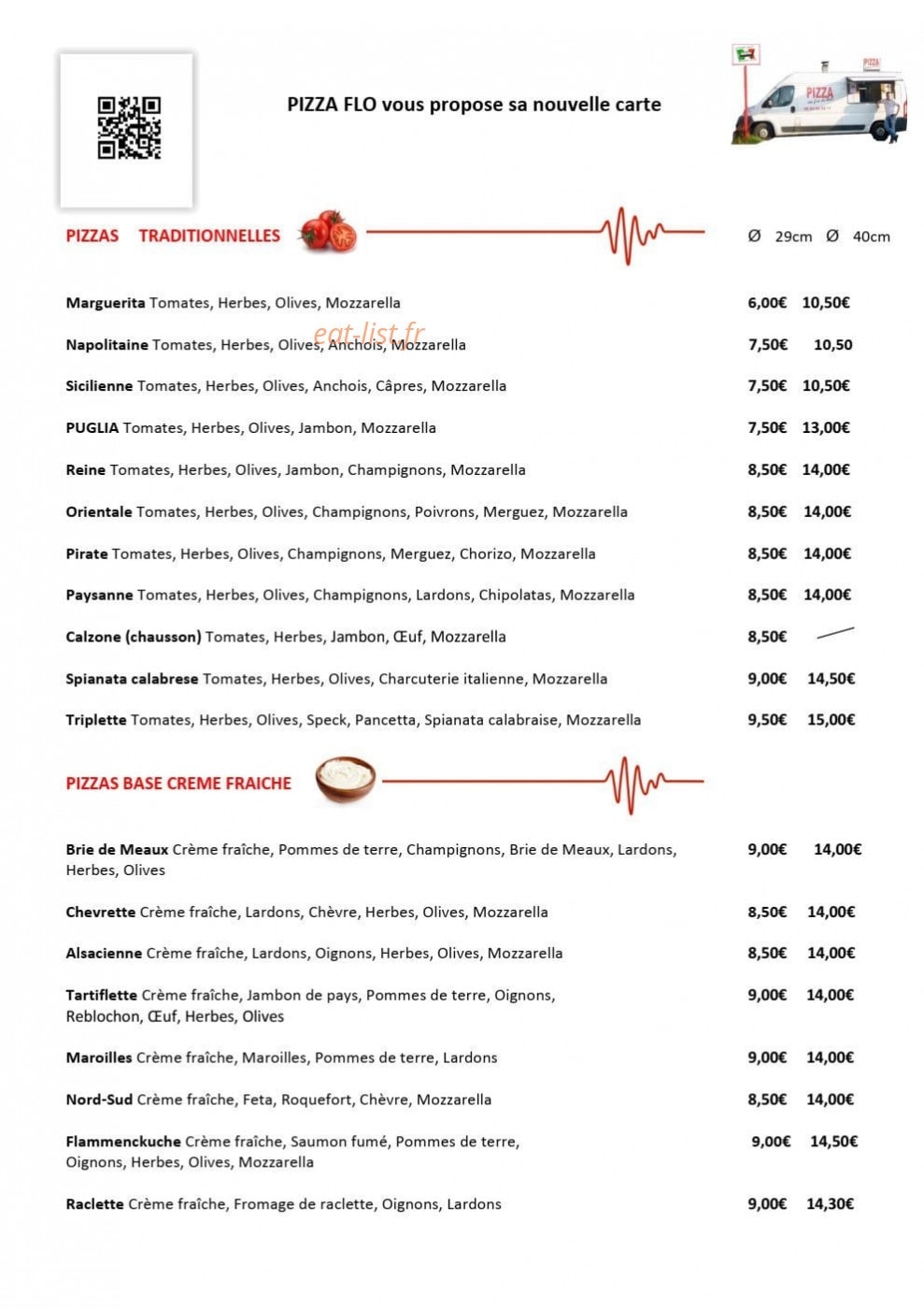 Pizza Flo — carte page 1