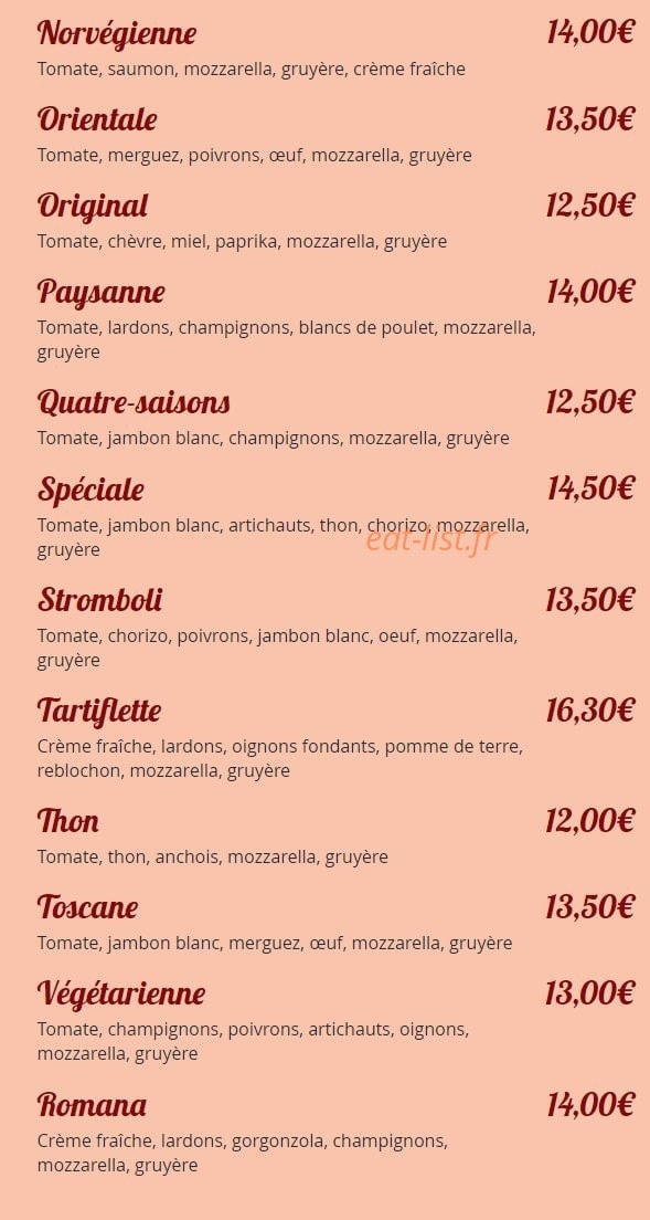 Pizza Gabriella — carte page 2