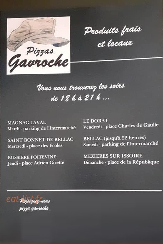 Pizza gavroche — carte page 1