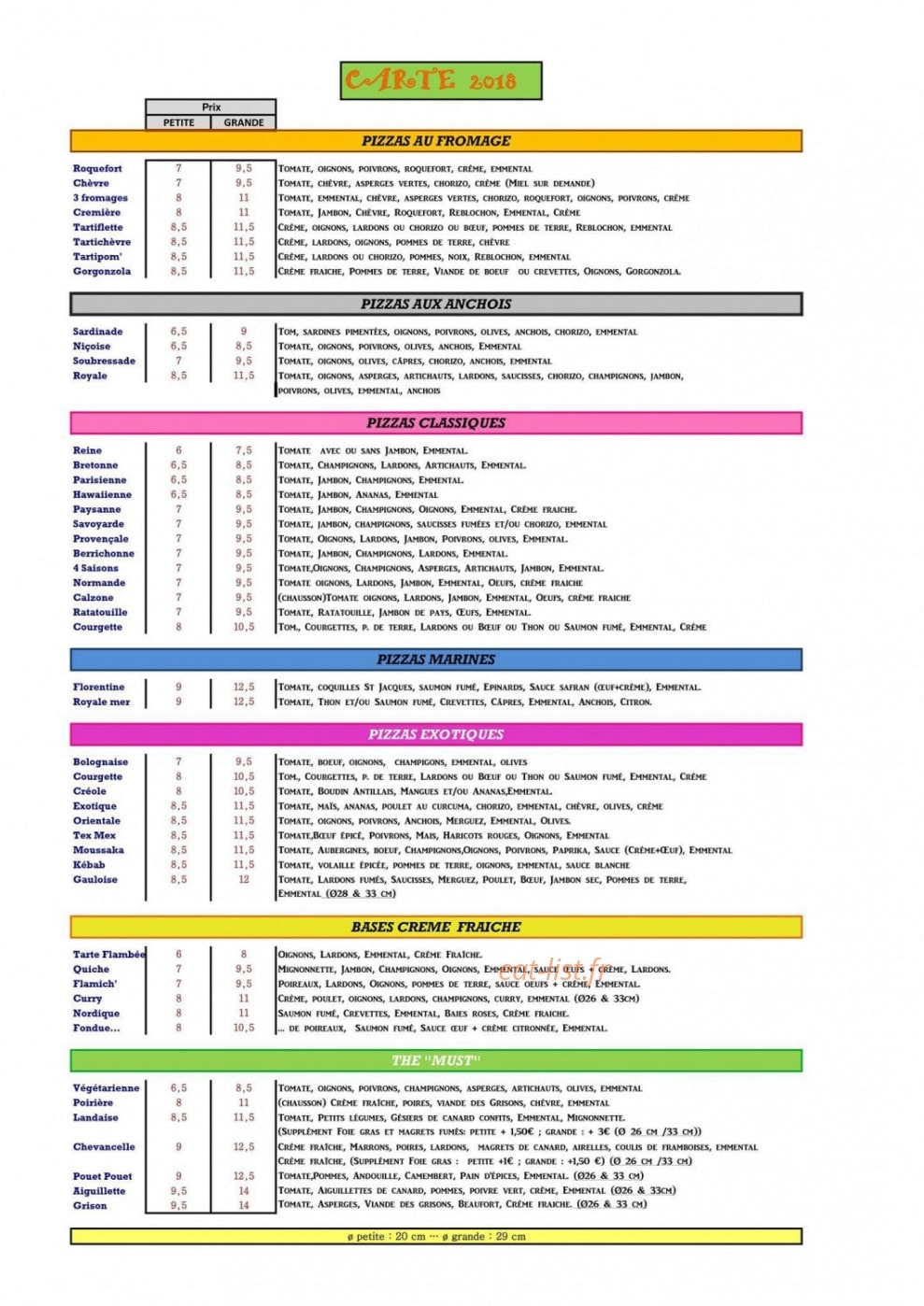Pizza Gégé — carte page 2
