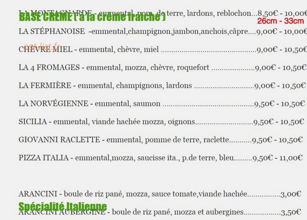 Pizza Giovanni — carte page 2