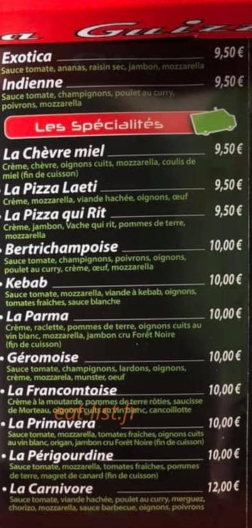 Pizza Guizz — carte page 3