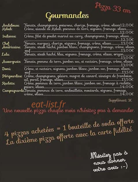 Pizza'iola — carte page 2