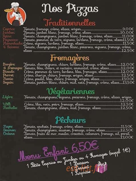 Pizza'iola — carte page 1