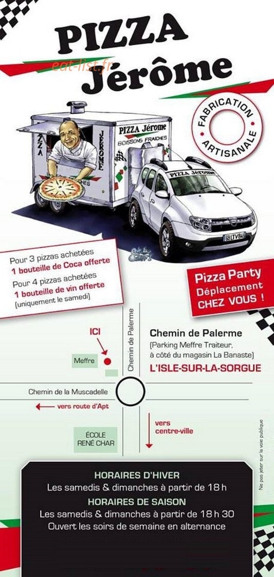 Pizza Jerome — carte page 1
