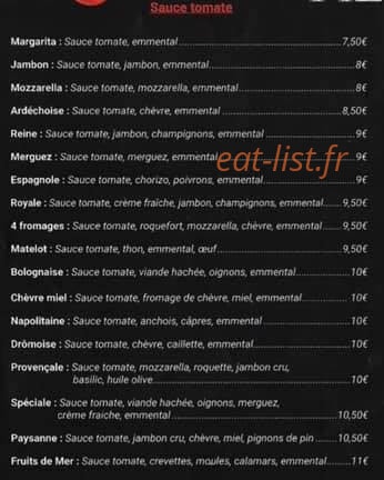 Pizza Jh — carte page 2