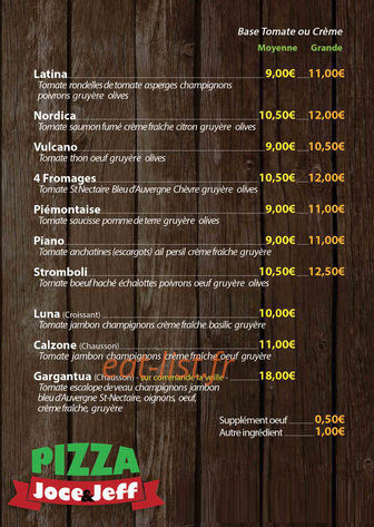 Pizza Joce u0026 Jeff — carte page 3
