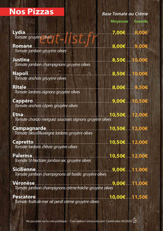 Pizza Joce u0026 Jeff — carte page 2