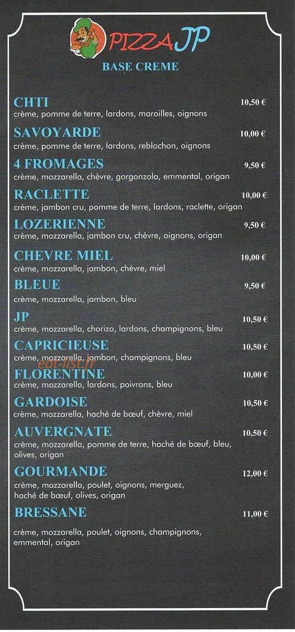 Pizza JP — carte page 2