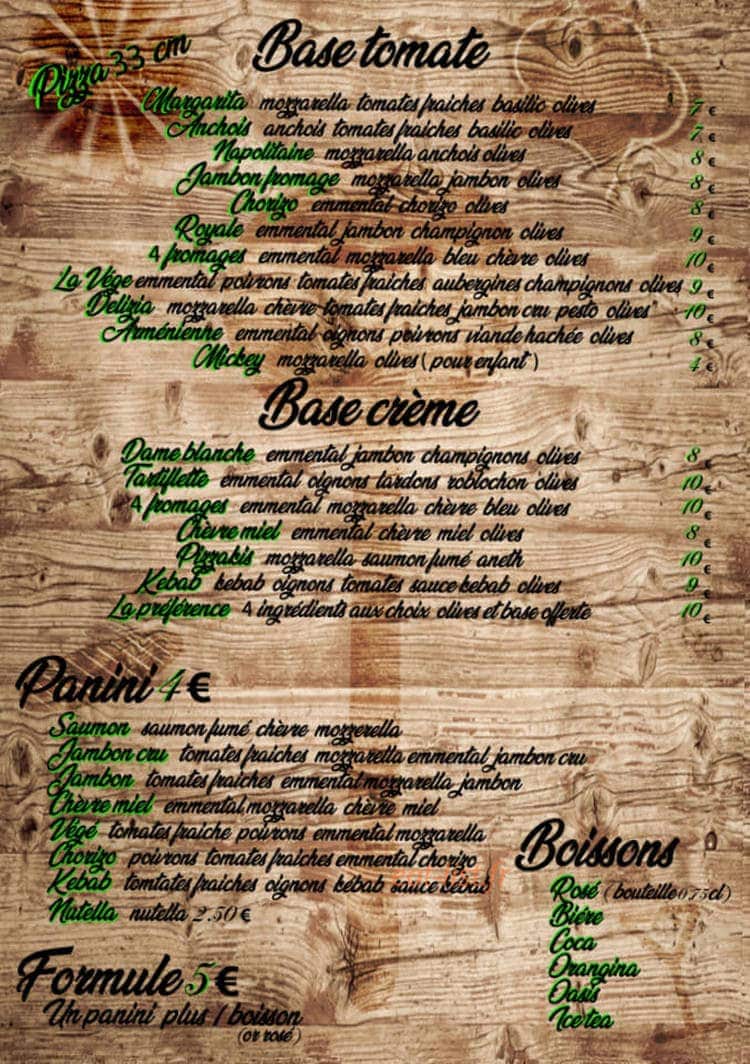 Pizza Kis — carte page 1