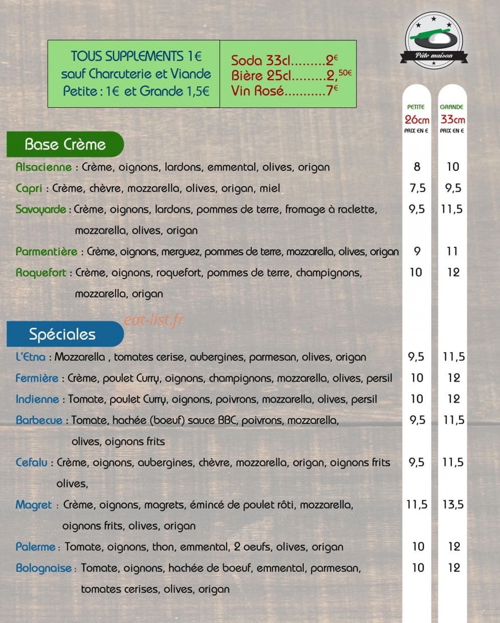 Pizza L'Etna — carte page 2