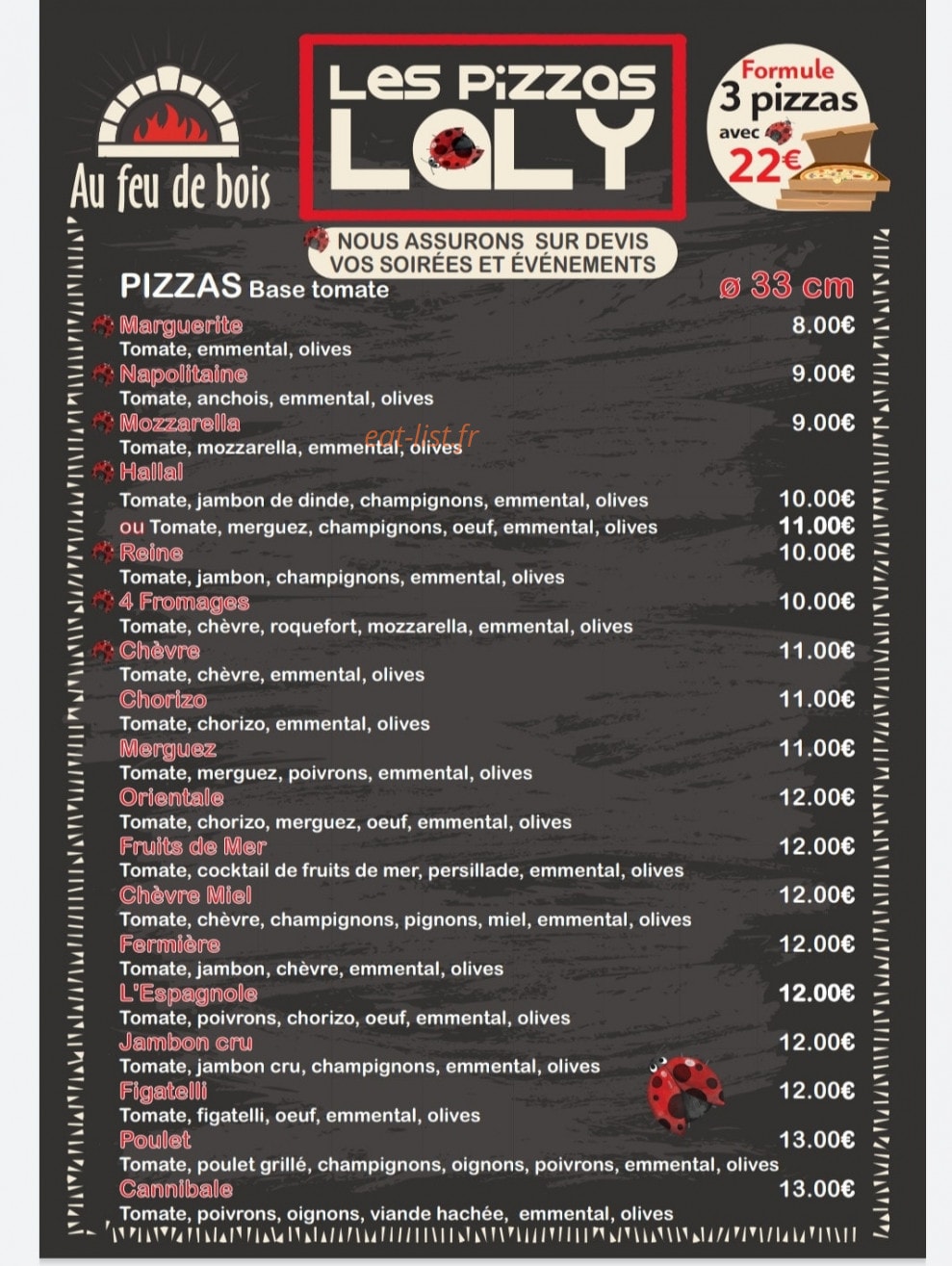 Pizza Laly — carte page 1