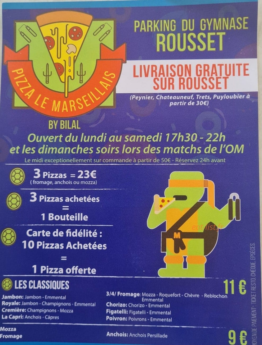 Pizza Le Marseillais — carte page 2