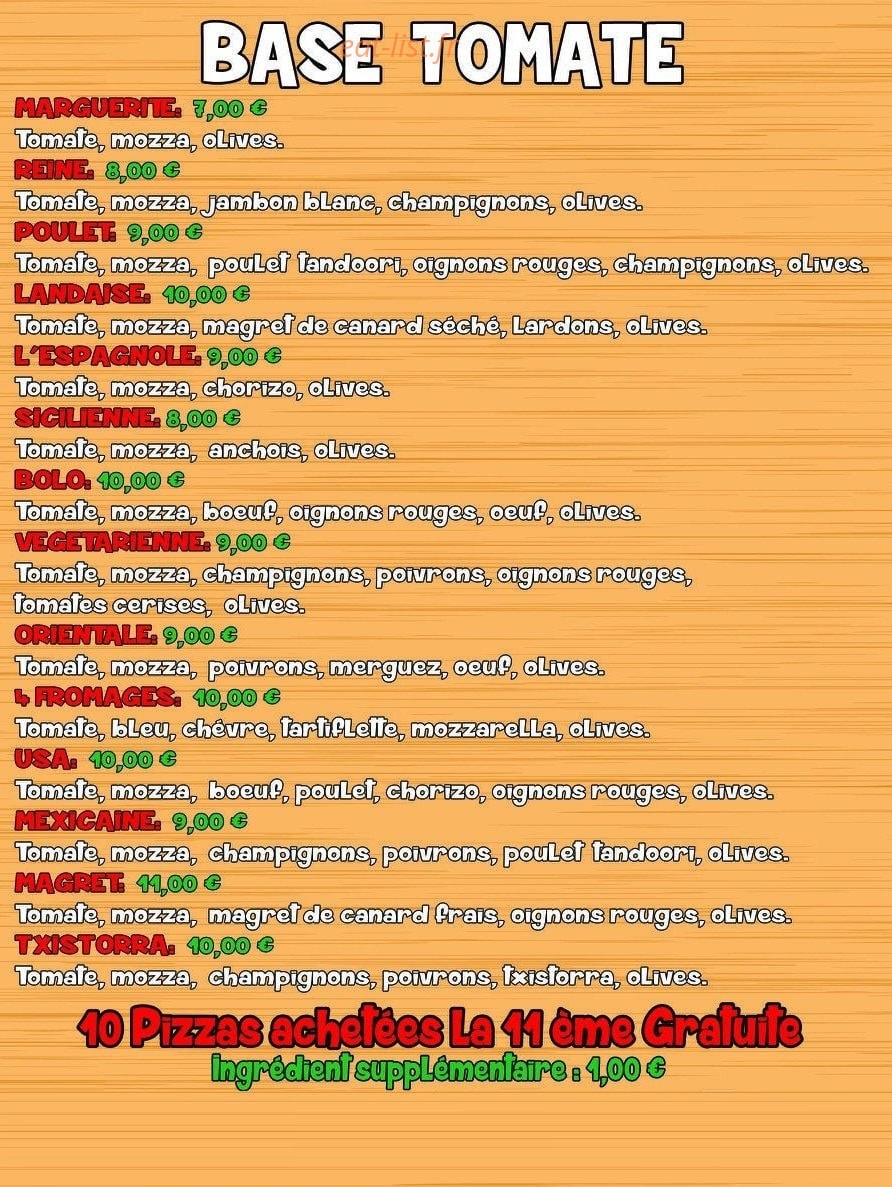 Pizza Le Rital — carte page 3