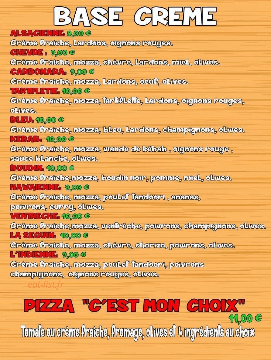 Pizza Le Rital — carte page 2