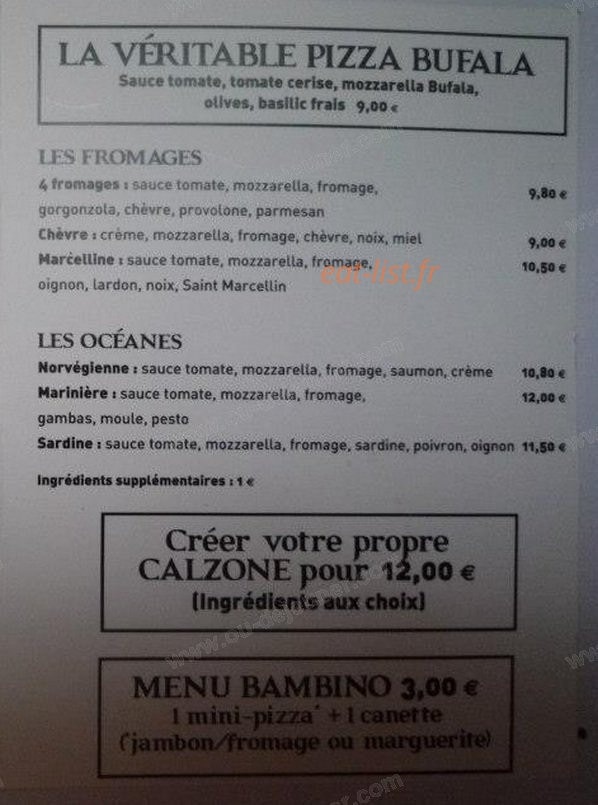 pizza Le Stradone — carte page 2