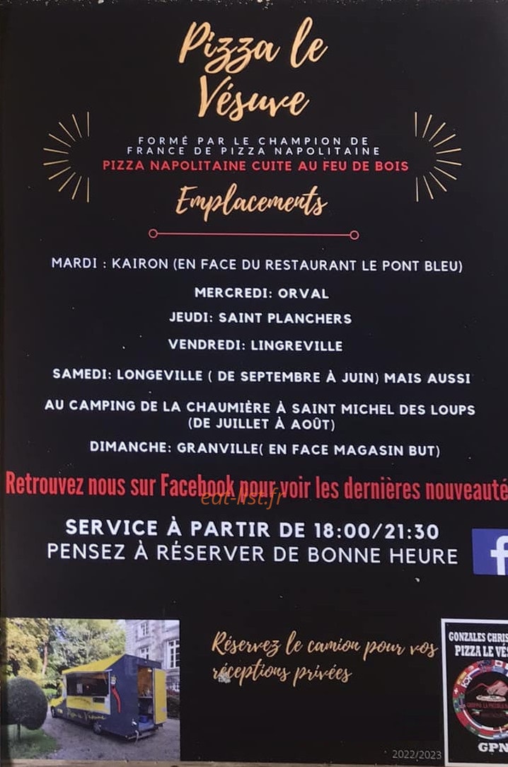 Pizza le Vésuve — carte page 1