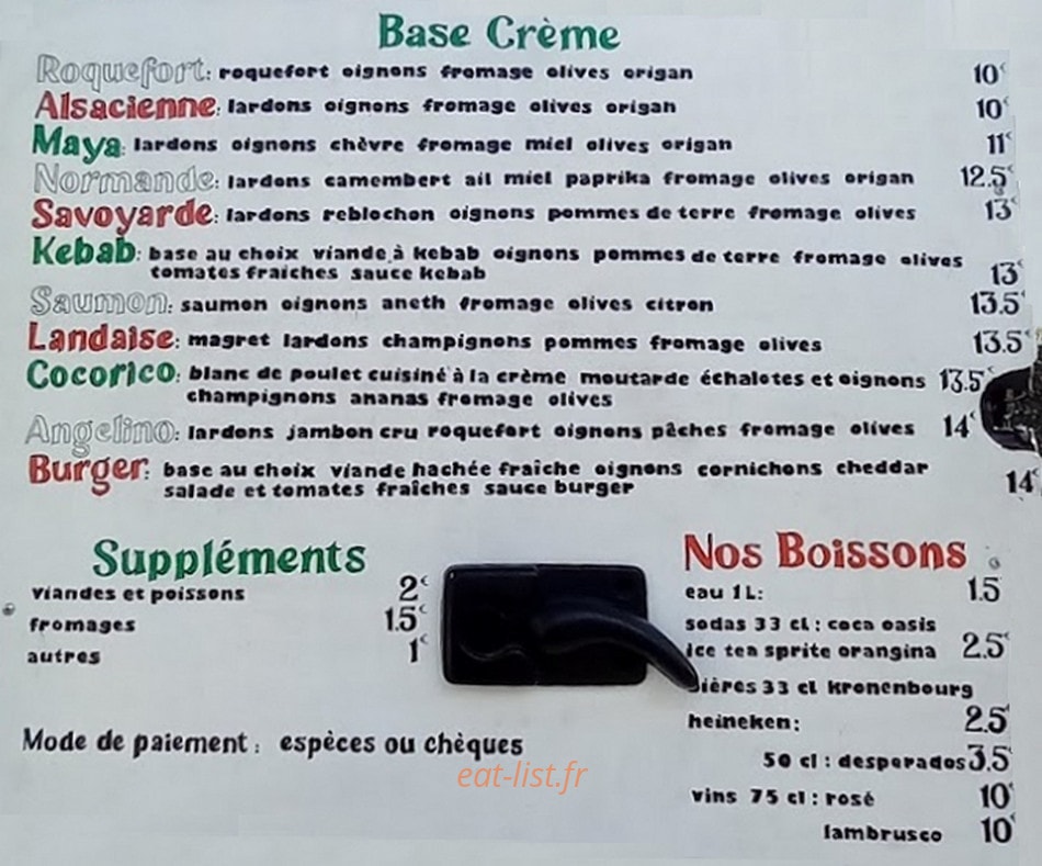 Pizza Lina — carte page 2