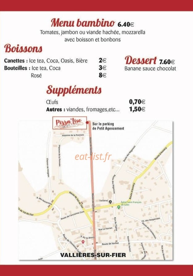 Pizza'Lise — carte page 4
