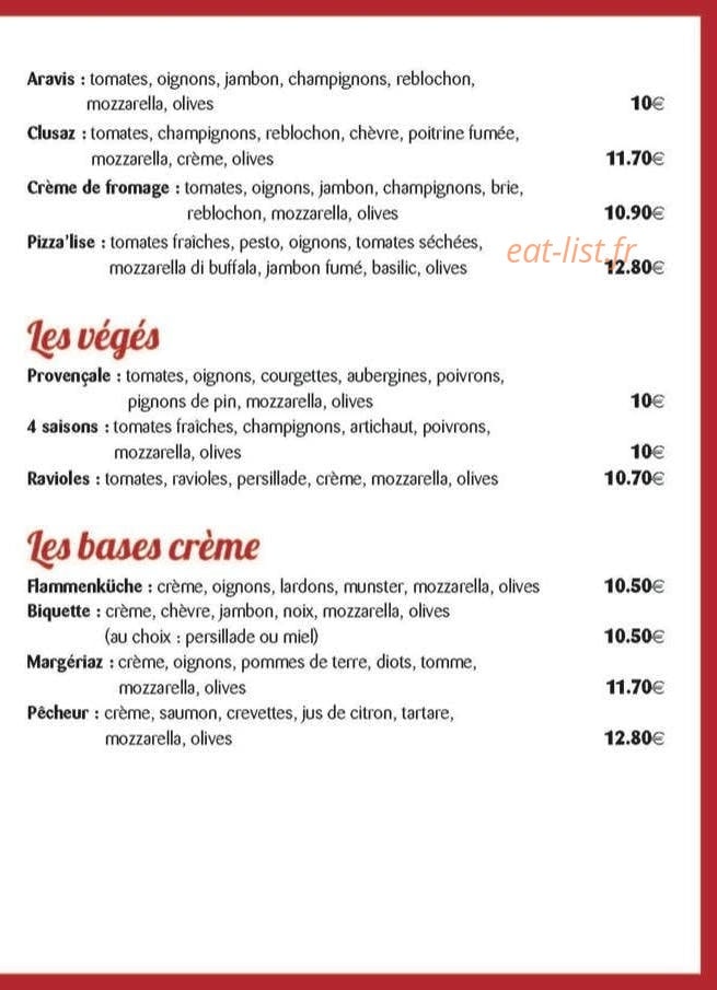 Pizza'Lise — carte page 3