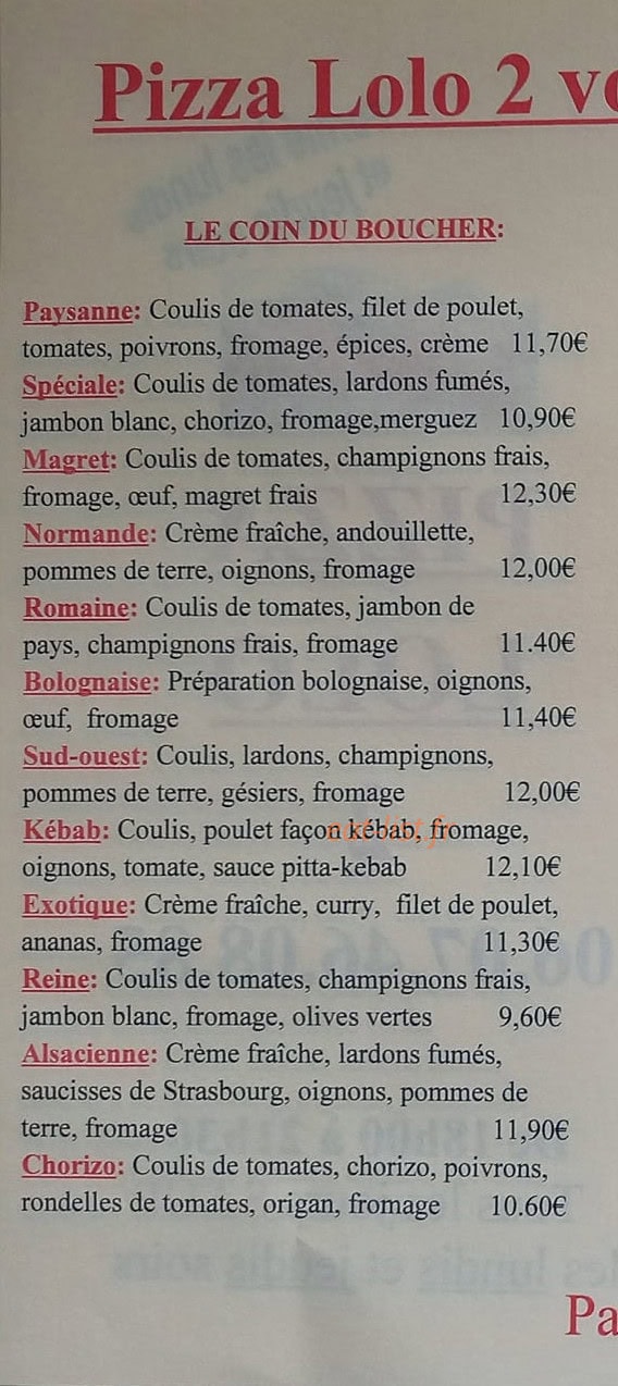 Pizza Lolo 2 — carte page 2