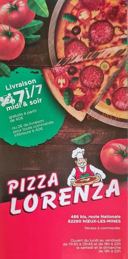 Pizza Lorenza — carte page 1