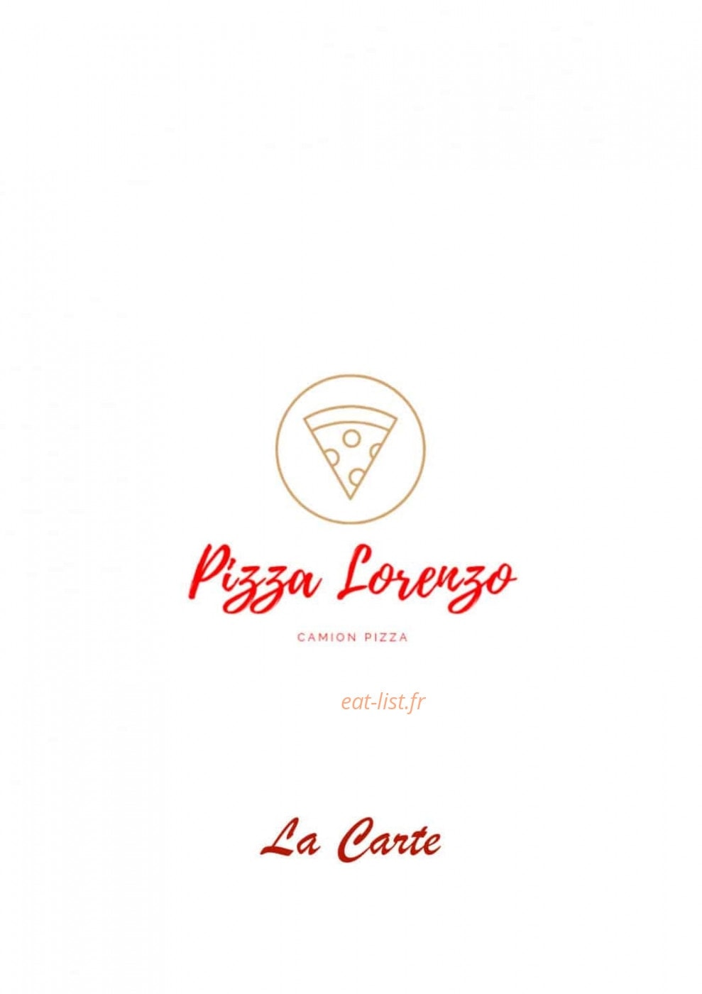 Pizza Lorenzo — carte page 1