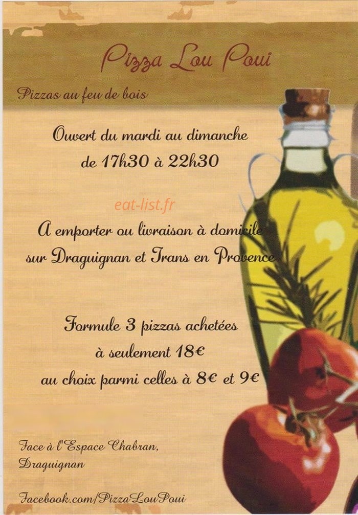 Pizza Lou Poui — carte page 1