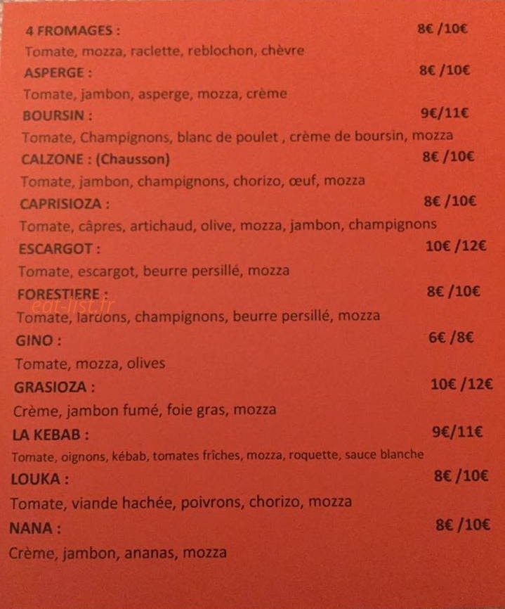 Pizza Louka — carte page 3