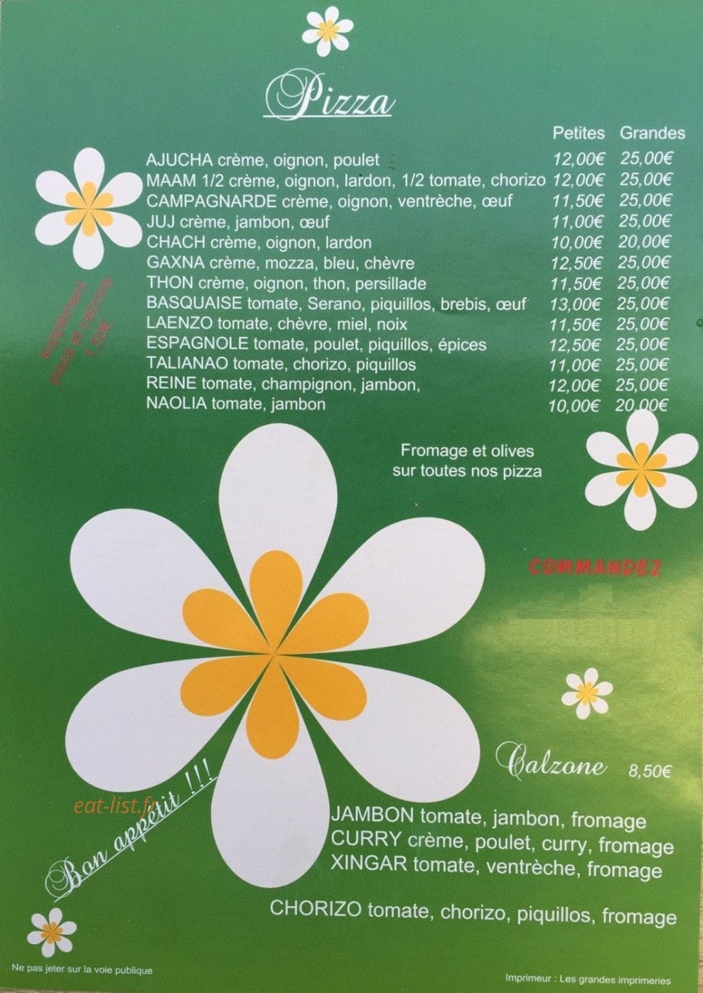 Pizza maam — carte page 2