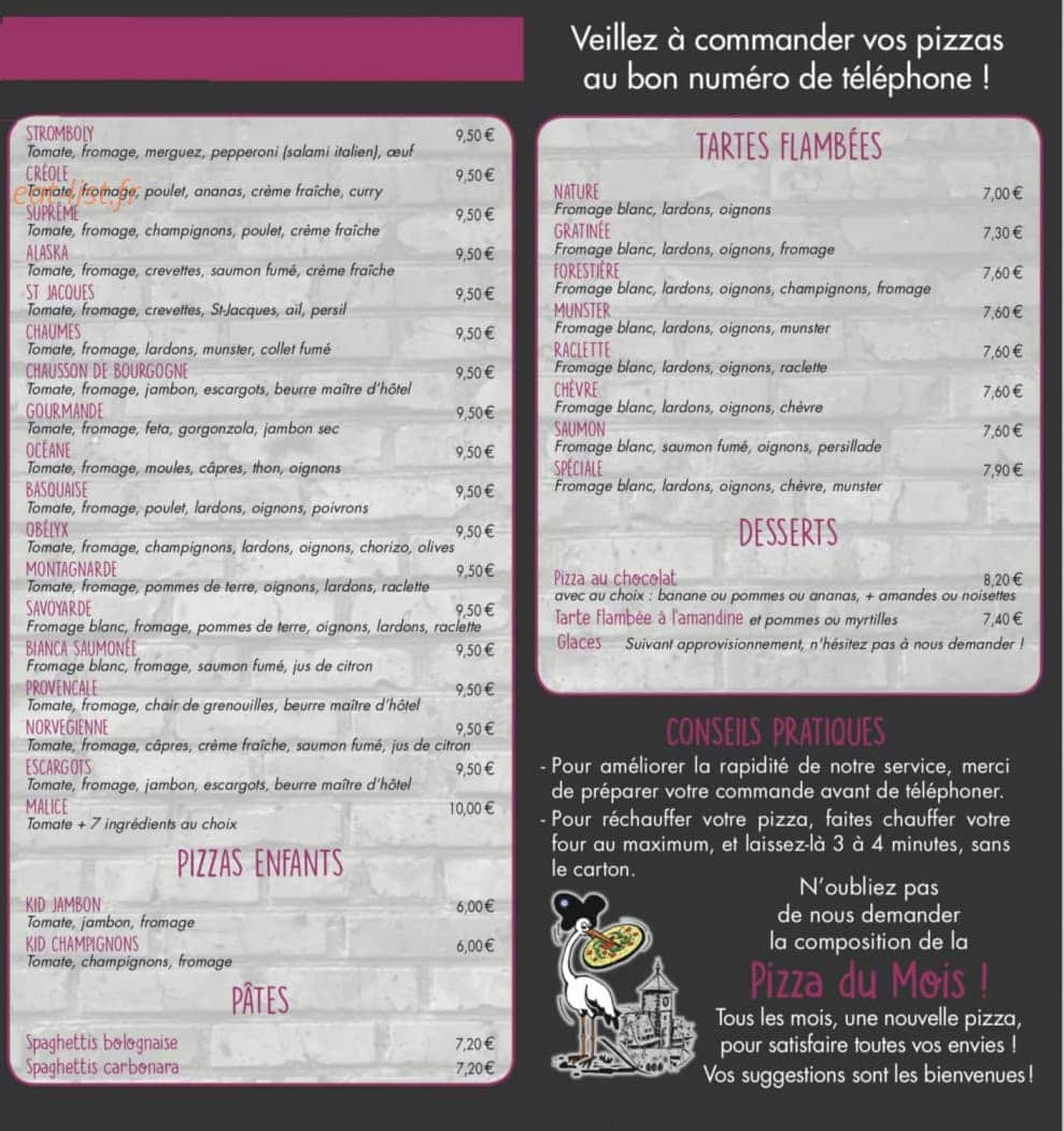 Pizza Malice — carte page 3