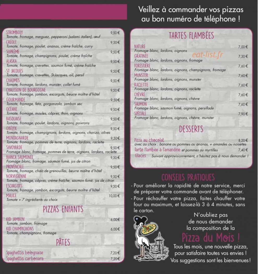 Pizza Malice — carte page 3
