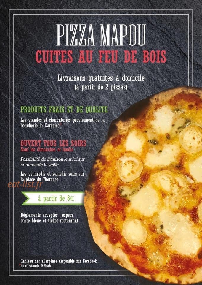 Pizza Mapou — carte page 1